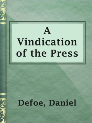 cover image of A Vindication of the Press
